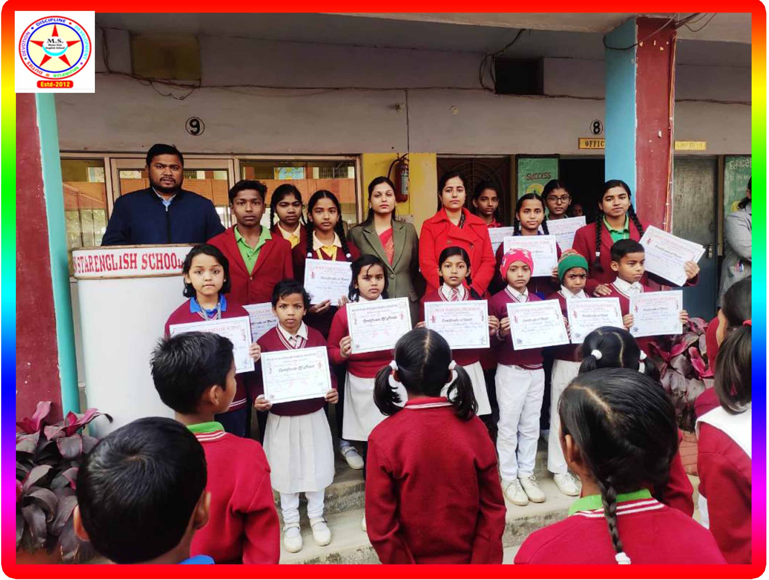 Certificate distribution of various programme held in school